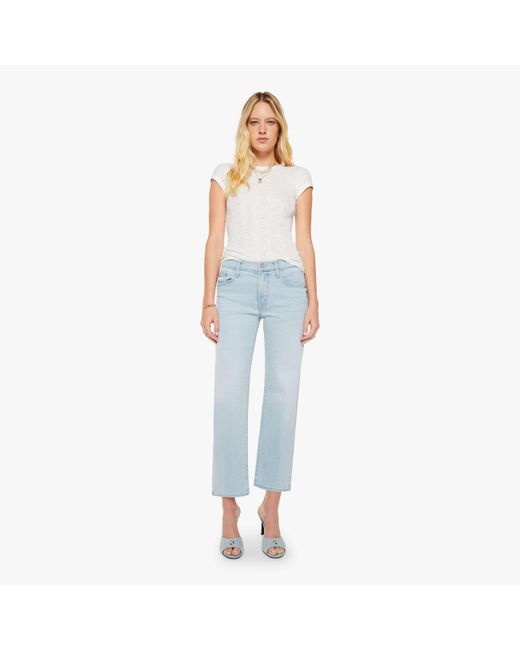 Mother Blue The Mid Rise Rambler Zip Ankle Pretty Please Jeans