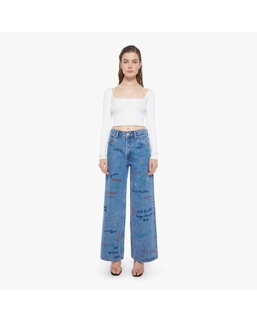 Mother Blue Snacks! The Mid Rise Double Dip Nerdy Alphabet Soup Jeans