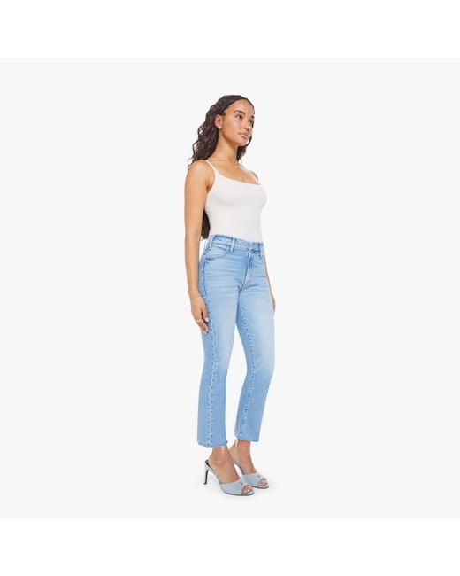 Mother Blue Petites The Lil Hustler Ankle Fray Sow Surreal Jeans