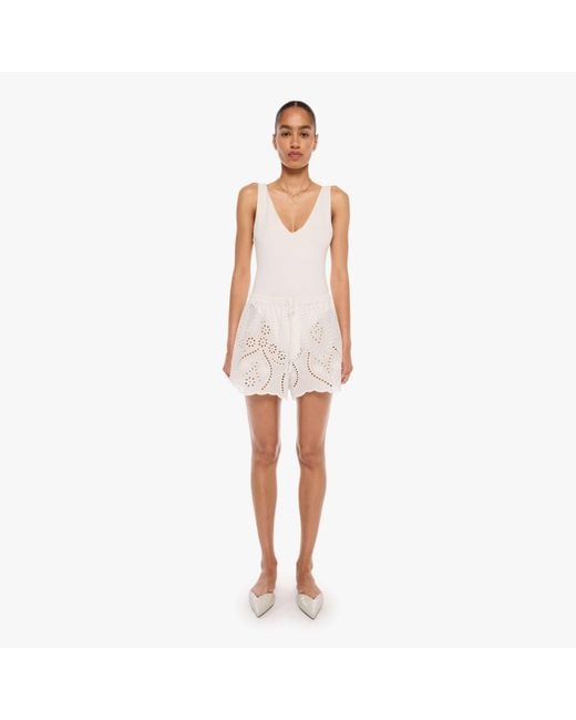 Natalie Martin White Jasper Shorts Athena Embroidery Salt