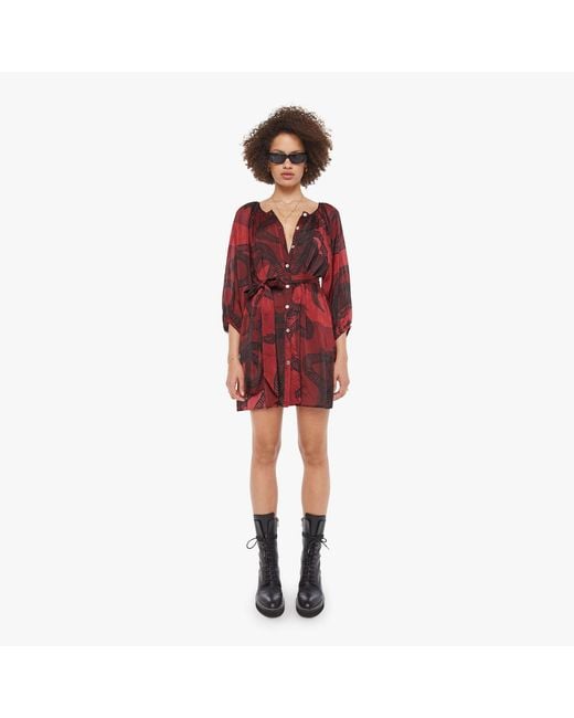 Natalie Martin Red Alex Shorts Dress Ament Snake Oxblood