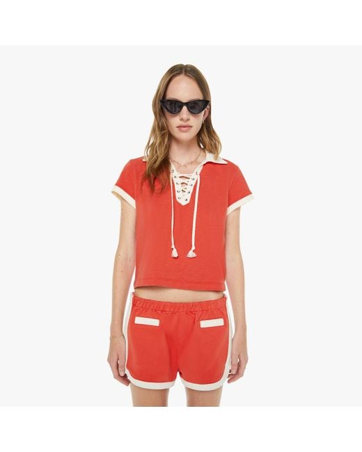 Mother Red The Lace Up Match Fiery T-Shirt