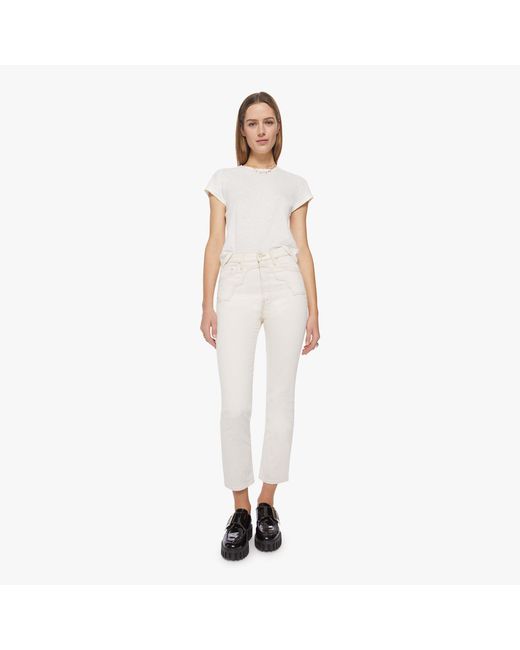 Mother White The Buckle Bunny Rider Jeans