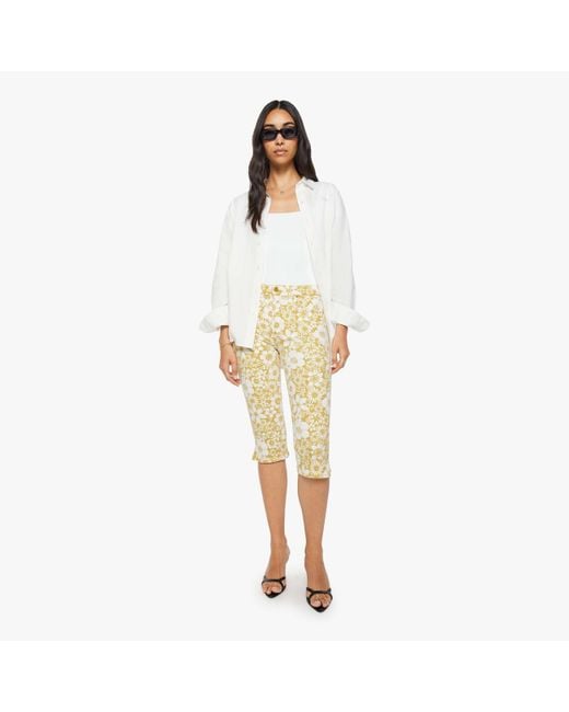 Mother White The Stunner Zip Bunny Snip Floral Notes Jeans