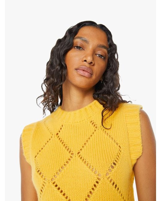 SABLYN Yellow Tyree Diamond Pattern Vest Marzipan Sweater