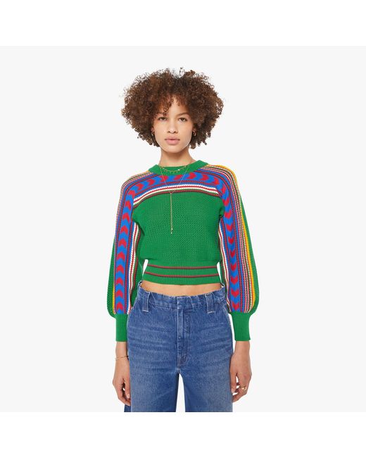 Mother Green The Streamline Sweater Off Track