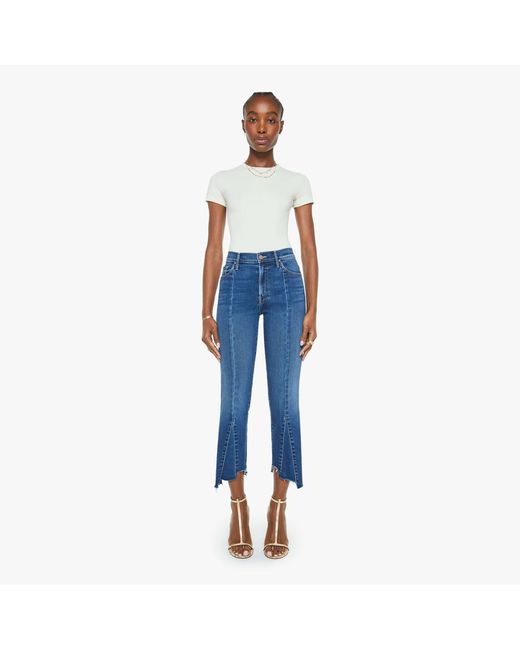 Mother Blue The Insider Crop Pointy Fray Scorchin' Hot Jeans