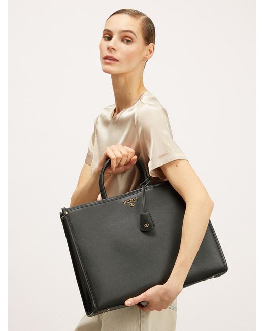New shopping bag in tessuto spalmato di mötivi in Black