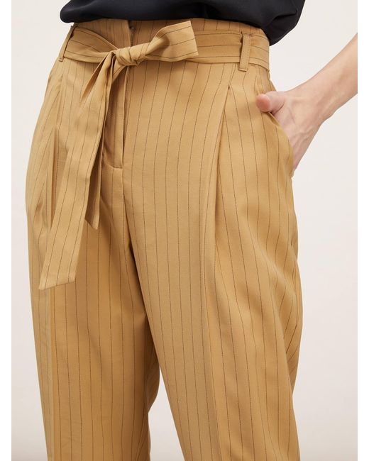 Pantaloni gessati con pieghe di mötivi in Natural