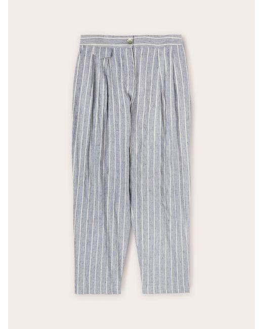 Pantaloni chino in lino gessati di mötivi in Gray