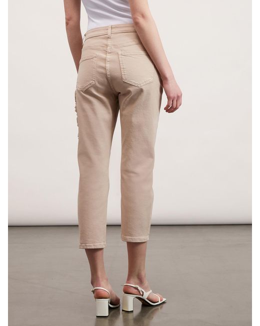 Pantaloni in cotone con ricamo laterale di mötivi in Natural