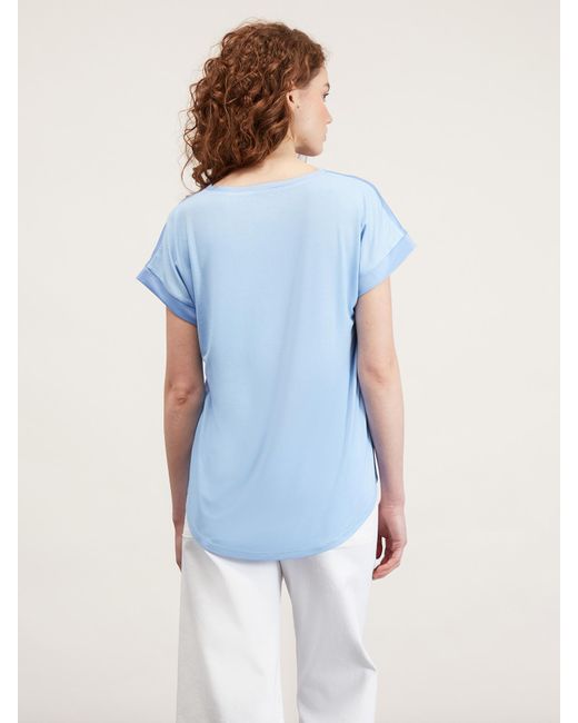T-shirt bimaterica di mötivi in Blue