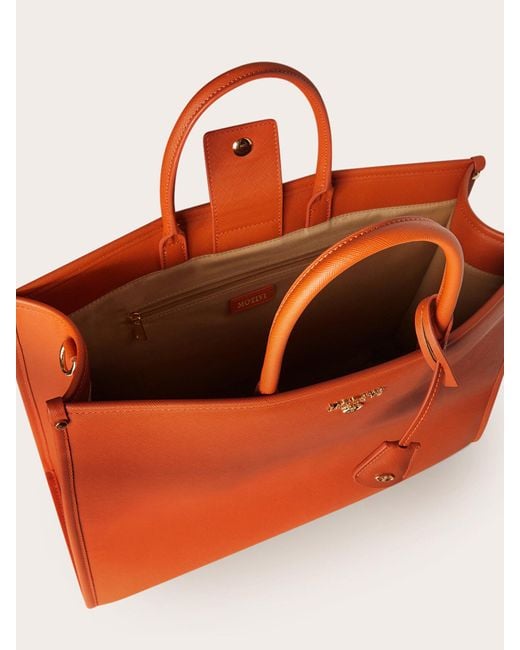 New shopping bag in tessuto spalmato di mötivi in Orange
