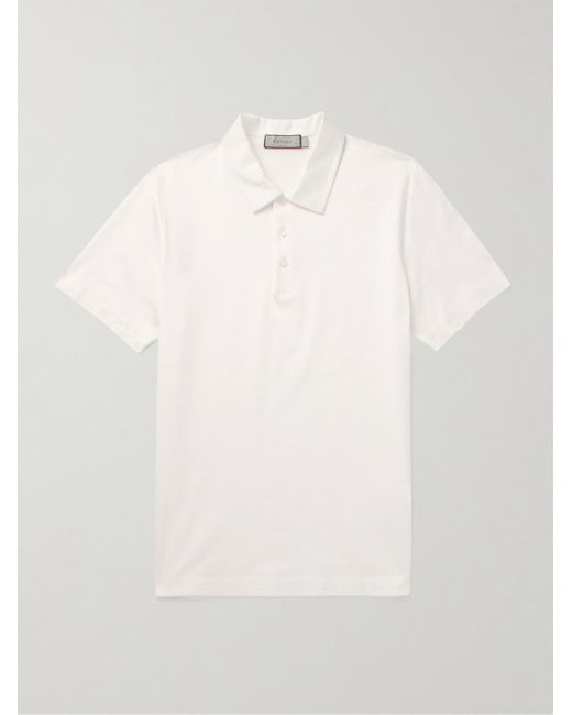 Canali White Cotton-jersey Polo Shirt for men