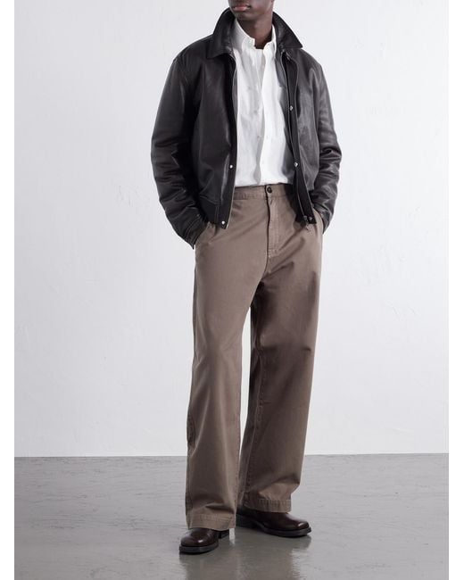 Agolde Brown Warwick Wide-Leg Recycled-Cotton Twill Trousers for men