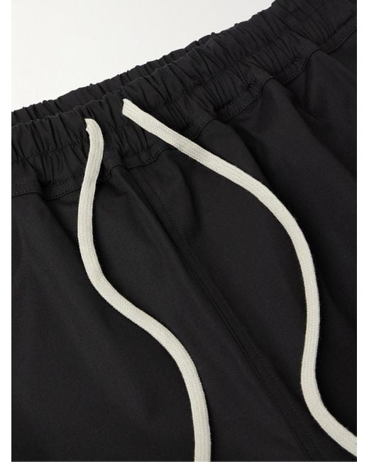 Rick Owens Black Straight-leg Stretch-cotton Poplin Drawstring Shorts for men