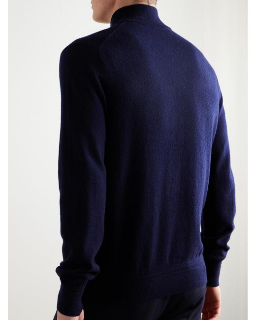 Mr P. Blue James Cashmere Half-Zip Sweater for men