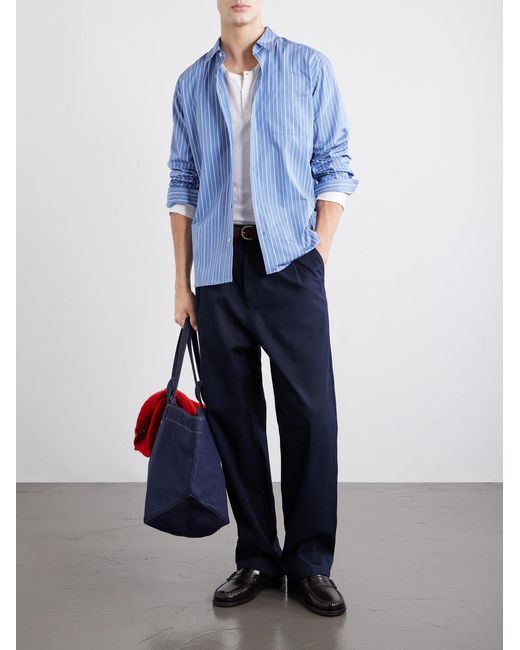 A.P.C. Blue Malo Striped Cotton-poplin Shirt for men