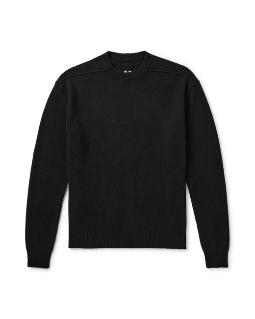 Rick Owens Black Boiled Cashmere And Wool-Blend Sweater for men