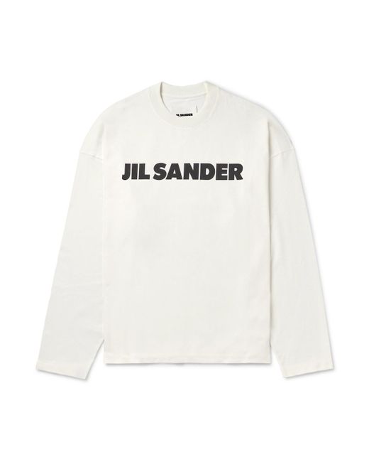 Jil Sander White Logo-print Cotton-jersey T-shirt for men