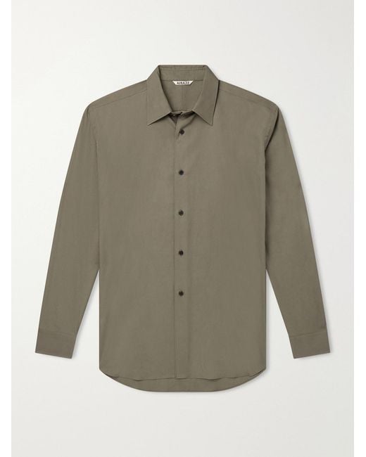 Auralee Gray Finx Cotton-Poplin Shirt for men