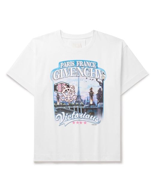 Givenchy White Logo-print Cotton-jersey T-shirt for men