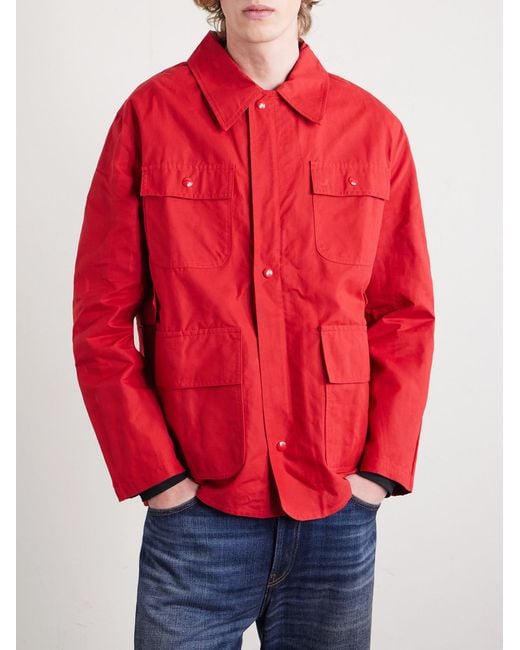 Bode Red Hunting Waxed-cotton Jacket for men