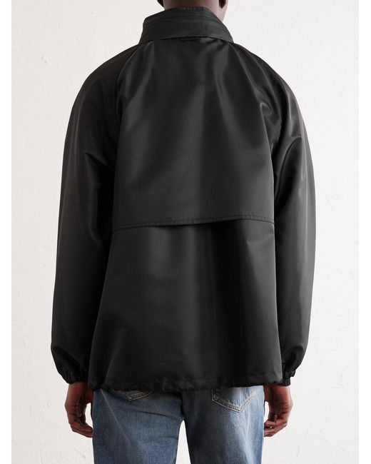 Saint Laurent Black Leather-trimmed Shell Jacket for men