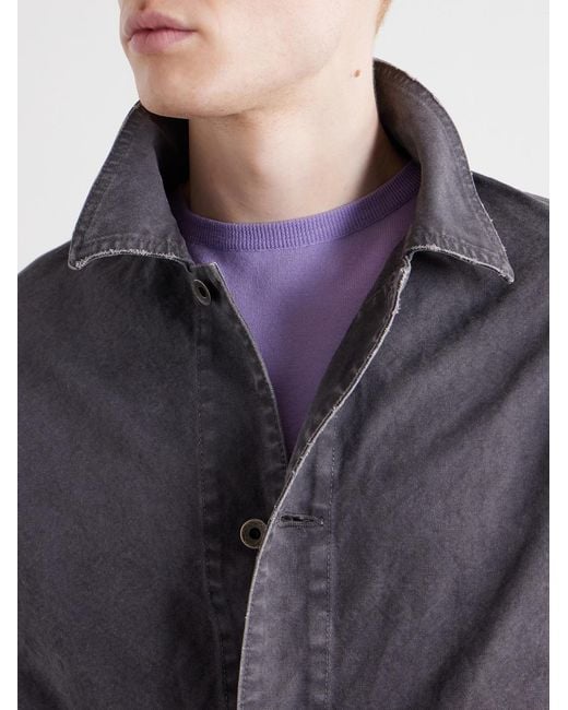 Fullcount Gray Tent Cloth Distressed Denim Chore Jacket for men