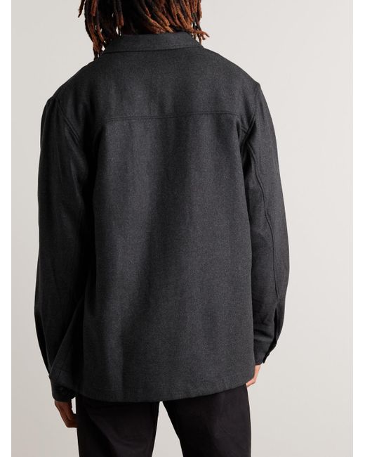 Sunspel Black Wool-twill Overshirt for men