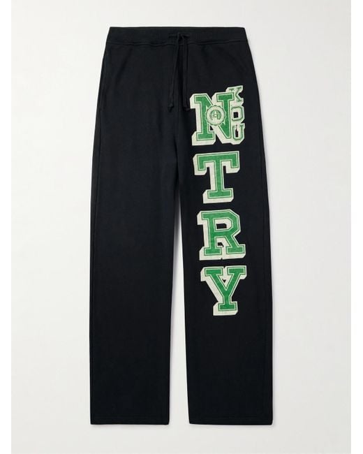Kapital N.TRY gerade geschnittene Jogginghose aus Baumwoll-Jersey mit Print in Blue für Herren
