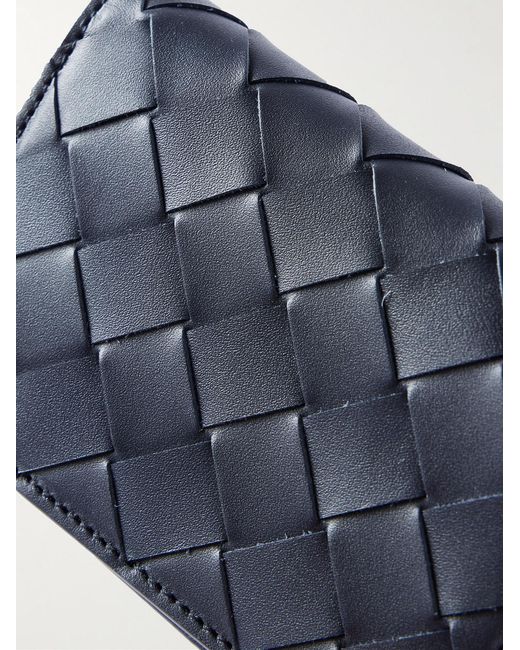 Bottega Veneta Blue Intrecciato Leather Bifold Cardholder for men