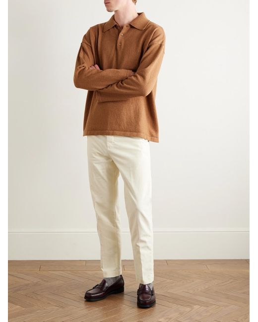 Slowear Natural Slim-fit Cotton-blend Twill Trousers for men