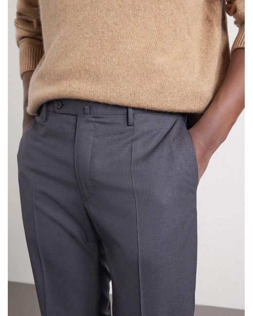 Slowear Gray Slim-Leg Wool Trousers for men