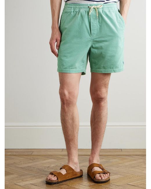 Polo Ralph Lauren Green Straight-Leg Cotton Drawstring Shorts for men