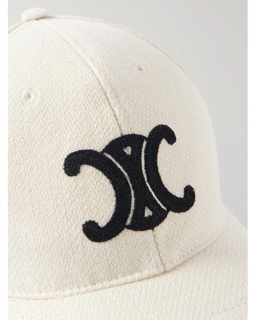 Céline Triomphe Baseballkappe aus einer Wollmischung mit Logostickerei in Natural für Herren