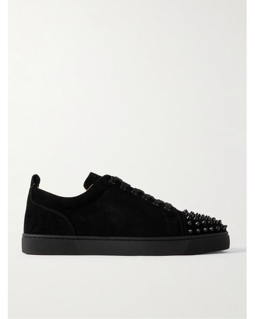 Christian Louboutin Black Louis Junior Spikes Leather Sneakers for men