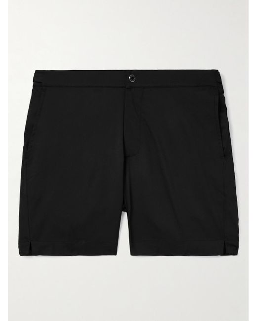 Frescobol Carioca Black Rio Straight-leg Mid-length Swim Shorts for men