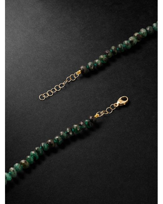 JIA JIA Black Oracle Gold Emerald Beaded Necklace for men