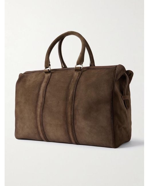 Officine Creative Brown Quentin 009 Airbrushed Suede Weekend Bag for men