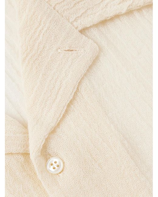 Séfr Natural Jagou Camp-collar Open-knit Merino Wool-gauze Shirt for men
