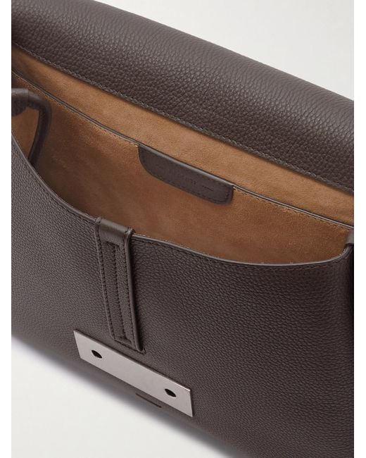 Berluti Brown Spirale Full-grain Leather Messenger Bag for men