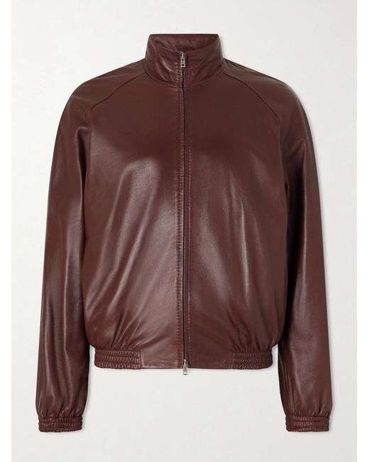 Acne Brown Lokot Leather Jacket for men