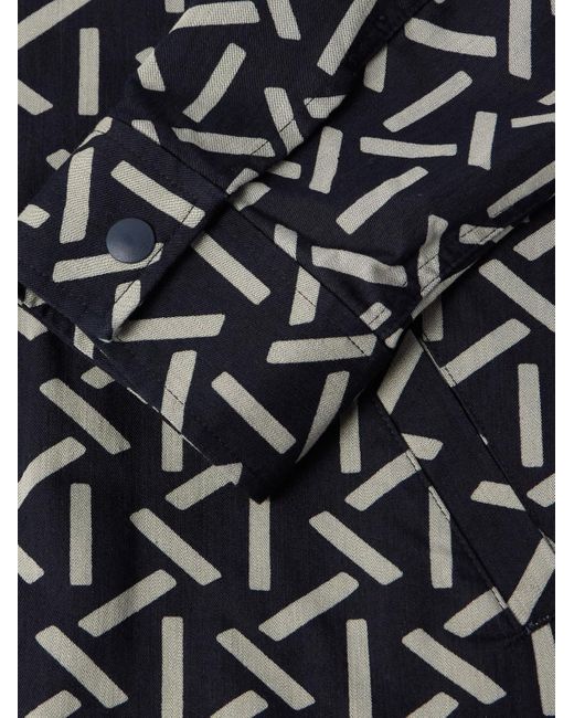 Giacca in twill di misto cotone e nylon stampato di Blue Blue Japan in Black da Uomo