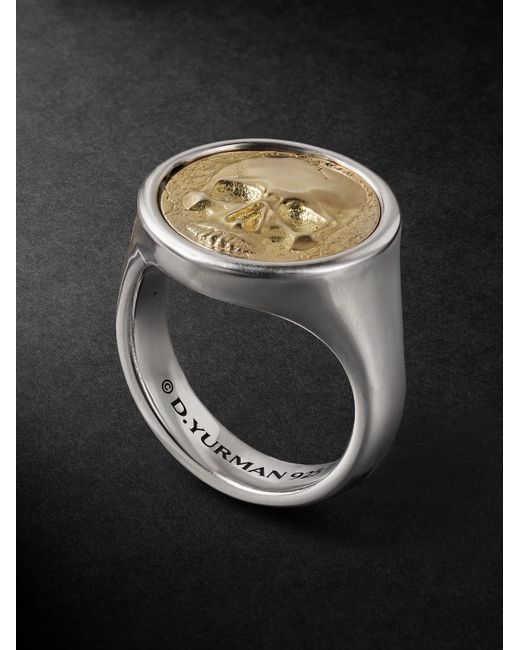 David Yurman Black Life & Death Silver And Gold Signet Ring for men