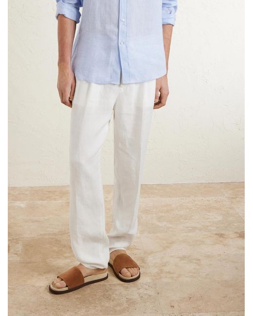 Brunello Cucinelli White Suede Slides for men