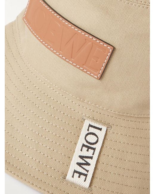 Loewe Natural Paula's Ibiza Logo-appliquèd Cotton-canvas Bucket Hat for men