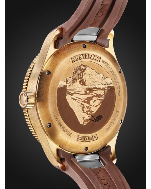 Montblanc Iced Sea Automatic 41mm Gold-tone And Rubber Watch in  