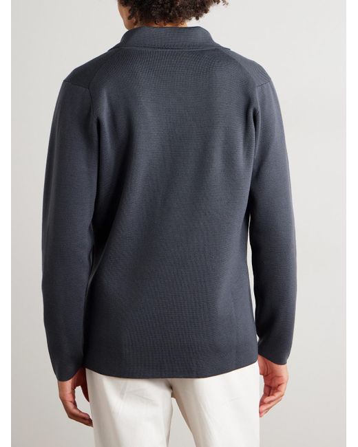 Thom Sweeney Blue Merino Wool Blazer for men