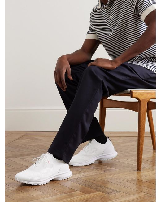 Orlebar Brown White Somerled Rubber-Trimmed Stretch-Knit Sneakers for men